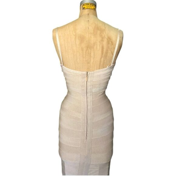 HOLT  Jatoria Bandage Gown in Nude with White Embroidery Size XS - Picture 6 of 7
